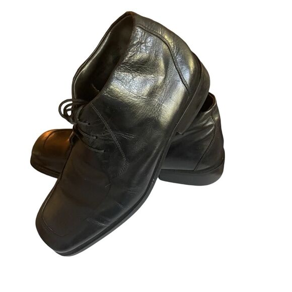 Fratelli Footwear Men\'s 10.5 High Top Lace Black Leather Oxford Dress Ankle Boot